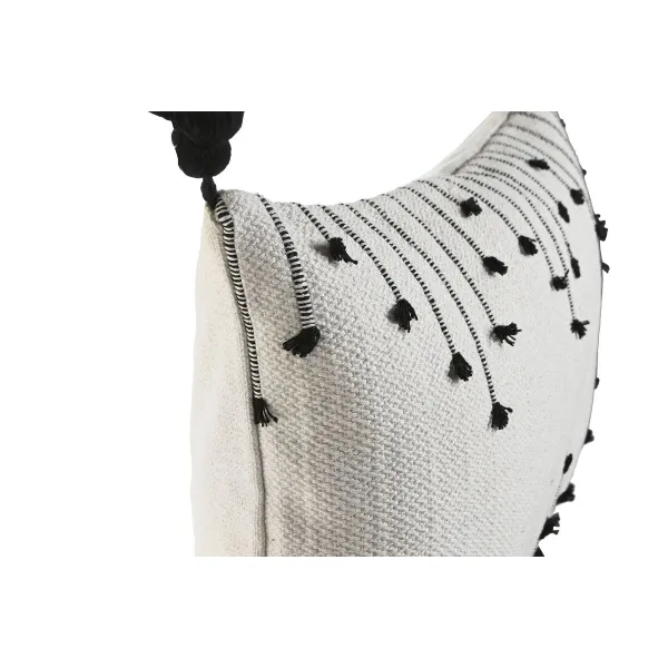 spilvens Home ESPRIT Balts Melns Rombs 50 x 15 x 30 cm