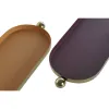Galda rotājums DKD Home Decor Oranžs Fuksīns Bronza Dzelzs 35 x 13 x 3 cm (2 gb.)