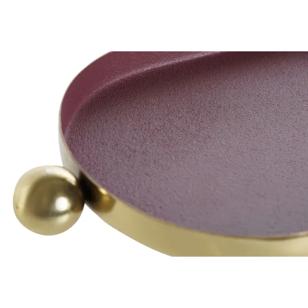 Pöytäkoriste DKD Home Decor Oranssi Magenta Kullattu Rauta 35 x 13 x 3 cm (2 osaa)