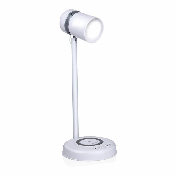 LED lampa ar Skaļruni un Bezvadu Lādētāju Grundig Balts 15 W 76 Lm Ø 12 x 34 cm Plastmasa 3-vienā