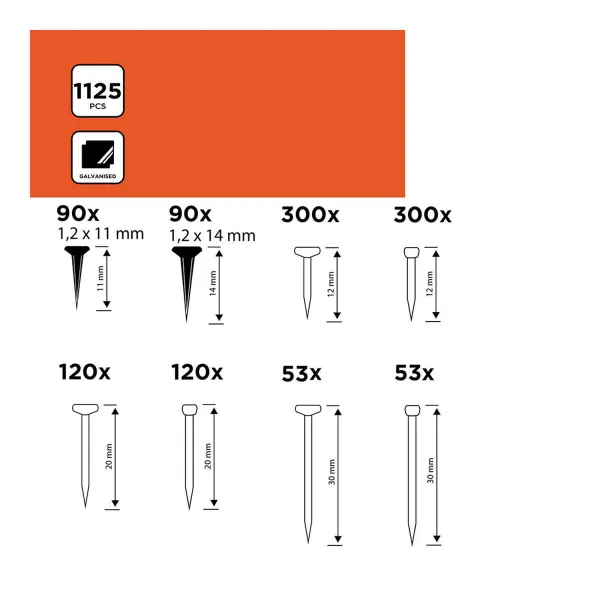 Küüned Black & Decker 1125 Tükid, osad