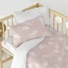 Pohja-arkki HappyFriday BASIC KIDS Valkoinen Pinkki 70 x 140 x 14 cm Pilvet