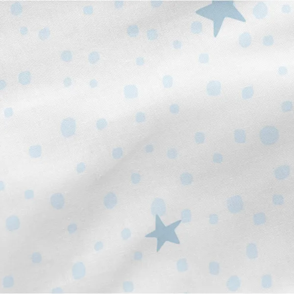 Fitted sheet HappyFriday BASIC KIDS Blue White 60 x 120 x 14 cm Stars