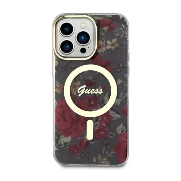 Guess Flower MagSafe - Case for iPhone 14 Pro Max (Green)