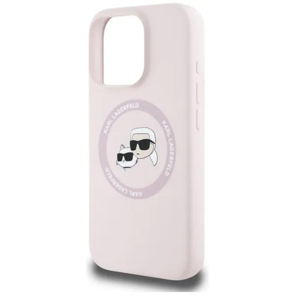 Karl Lagerfeld Silicone Double Heads And Circle MagSafe - Case for iPhone 16 Pro (pink)