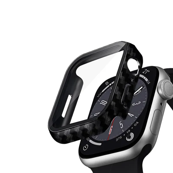 Crong Hybrid Watch Case - Case with glass Apple Watch 41mm (Carbon)