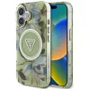 Guess Glitter Flowers Triangle Buttons MagSafe - Case for iPhone 16 (green)