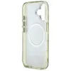 Guess Glitter Flowers Triangle Buttons MagSafe - Case for iPhone 16 (green)