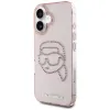 Karl Lagerfeld IML Rhinestones Karl Head - Case for iPhone 16 (pink)