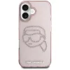 Karl Lagerfeld IML Rhinestones Karl Head - Case for iPhone 16 (pink)