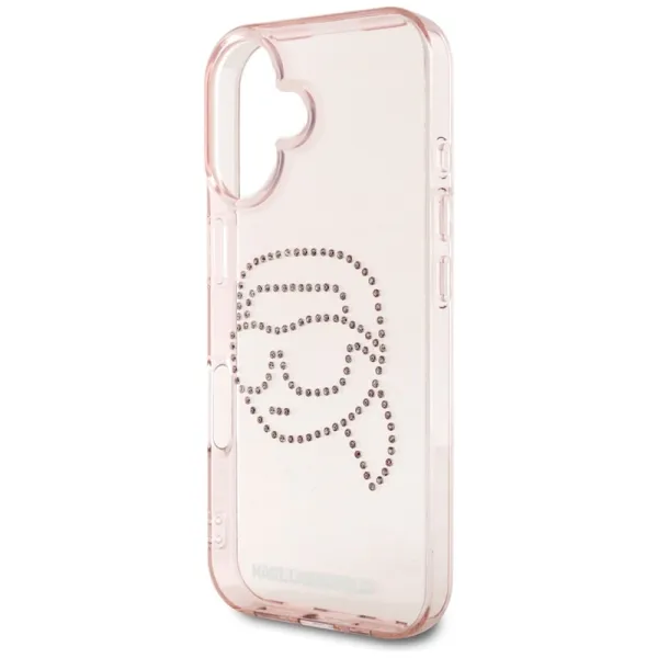 Karl Lagerfeld IML Rhinestones Karl Head - Case for iPhone 16 (pink)