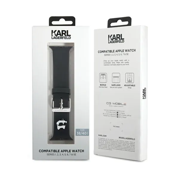 Karl Lagerfeld 3D Rubber Choupette Head NFT - Strap for Apple Watch 38/40/41 mm (black)