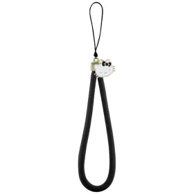 Hello Kitty Nylon Cord Kitty Head - Phone Charm (Black)