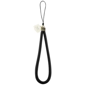 Hello Kitty Nylon Cord Kitty Head - Phone Charm (Black)
