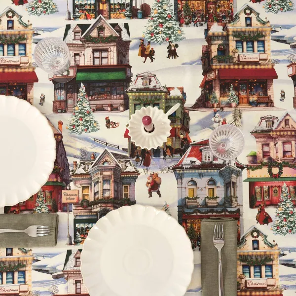 Traipiem izturīgs sveķu galdauts Belum Christmas City Daudzkrāsains 200 x 150 cm