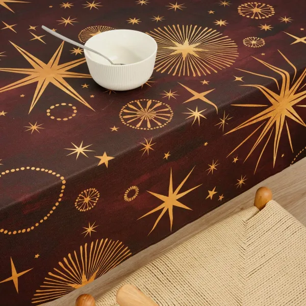 Dėmėms atspari derva dengta staltiesė Belum Christmas Raudona Auksinis 200 x 150 cm