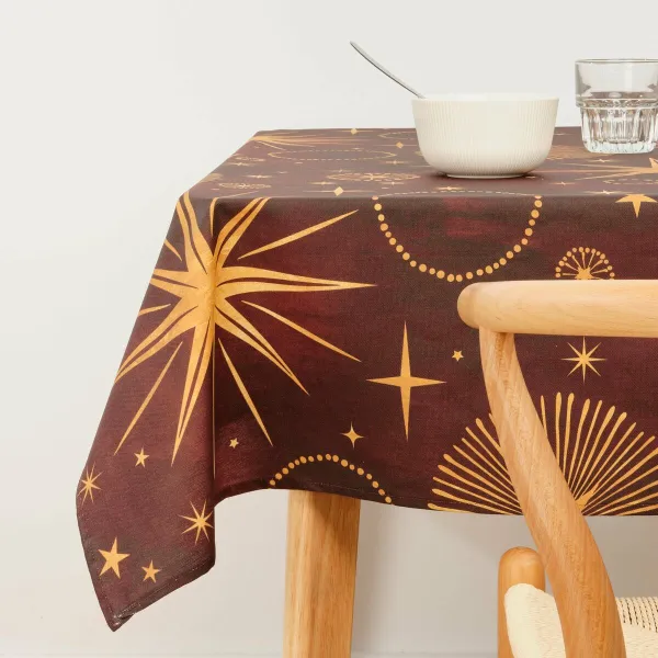 Dėmėms atspari derva dengta staltiesė Belum Christmas Raudona Auksinis 250 x 150 cm