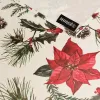 Traipiem izturīgs sveķu galdauts Belum Christmas Flowers Sarkans Zaļš Dabisks 150 x 150 cm