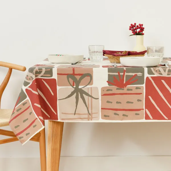 Скатерть из смолы, устойчивая к пятнам Belum Christmas Present  Белый Красный Зеленый 300 x 150 cm