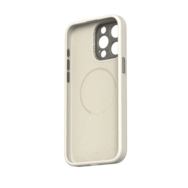 Moshi Napa MagSafe - Leather case for iPhone 15 Pro Max (Eggnog White)