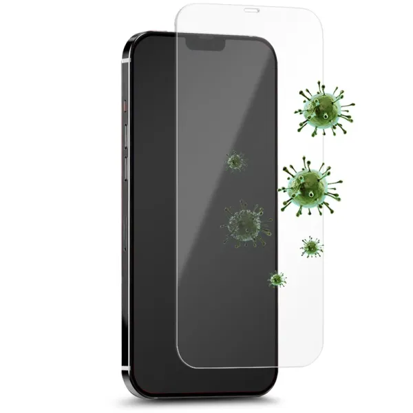 PURO Anti-Bacterial Protective Tempered Glass with Antibacterial Protection for iPhone 12 Pro Max Screen