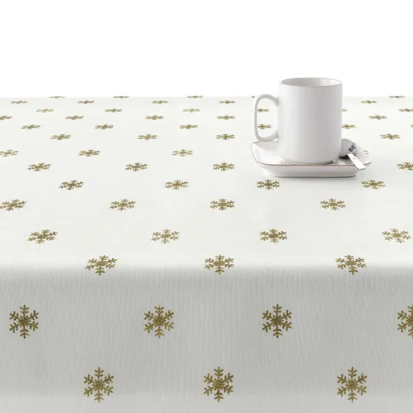 Dėmėms atspari derva dengta staltiesė Belum Snowflakes Gold Spalvotas 250 x 150 cm