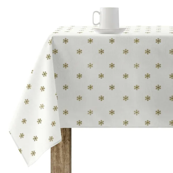Dėmėms atspari derva dengta staltiesė Belum Snowflakes Gold Spalvotas 200 x 150 cm