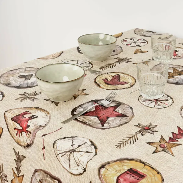 Dėmėms atspari derva dengta staltiesė Belum Wooden Christmas Spalvotas 100 x 150 cm