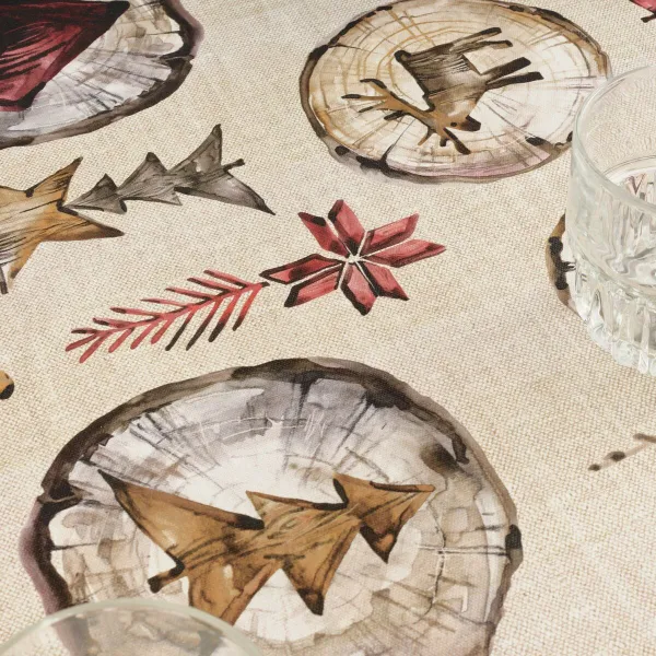 Dėmėms atspari derva dengta staltiesė Belum Wooden Christmas Spalvotas 100 x 150 cm