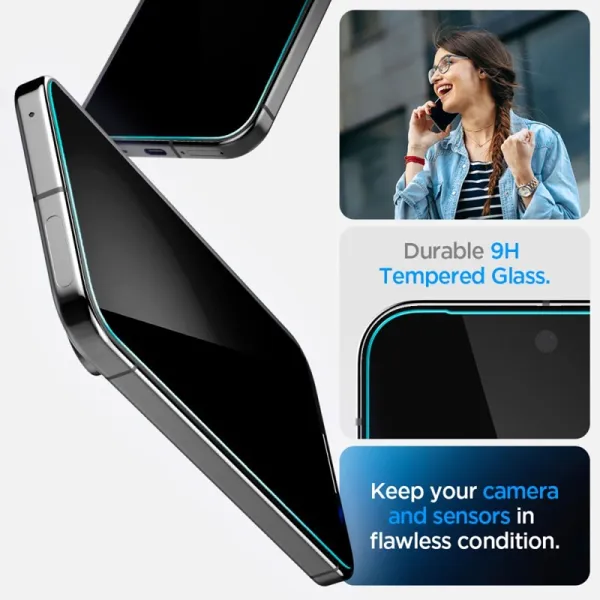 Spigen GLAS.TR EZ FIT Privacy 2-Pack - Tempered Glass with Privacy Filter for Google Pixel 9 / 9 Pro / 10 / 10 Pro (2 pcs)