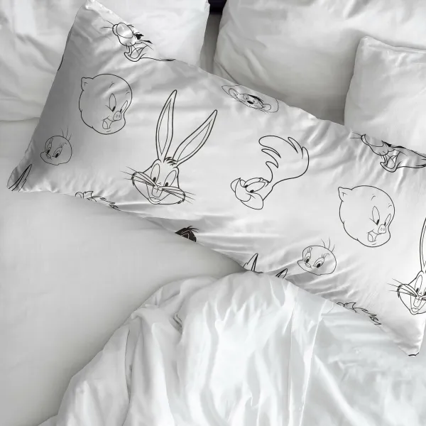 Pagalvės užvalkalas Looney Tunes Spalvotas 175 Siūlai 30 x 50 cm