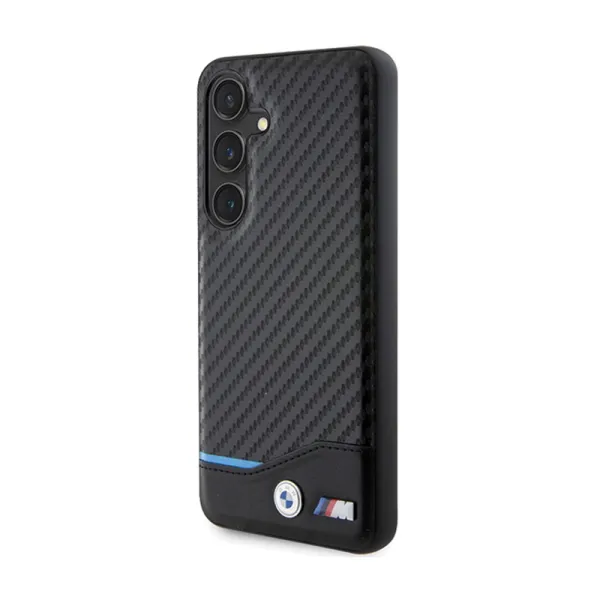 BMW Leather Carbon Blue Line - Case for Samsung Galaxy S24 (black)