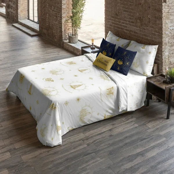 Ziemeļu pārvalks Harry Potter Hogwarts Gold Christmas Daudzkrāsains 175 Vītnes buklets 180 x 220 cm Gulta 105