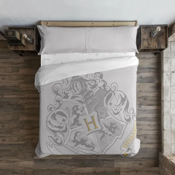 Ziemeļu pārvalks Harry Potter Hogwarts Pelēks Daudzkrāsains 175 Vītnes buklets 140 x 200 cm Gulta 80