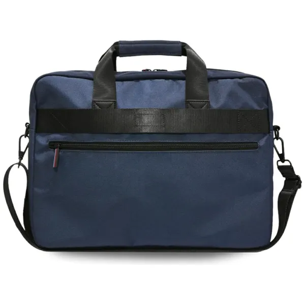 BMW Nylon Pockets & Metal Logo - 16" Notebook Bag (Navy Blue)