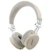 Guess Grained Classic Round Shape - Wireless Over-Ear Bluetooth ENC Headphones (Beige)