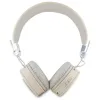 Guess Grained Classic Round Shape - Wireless Over-Ear Bluetooth ENC Headphones (Beige)