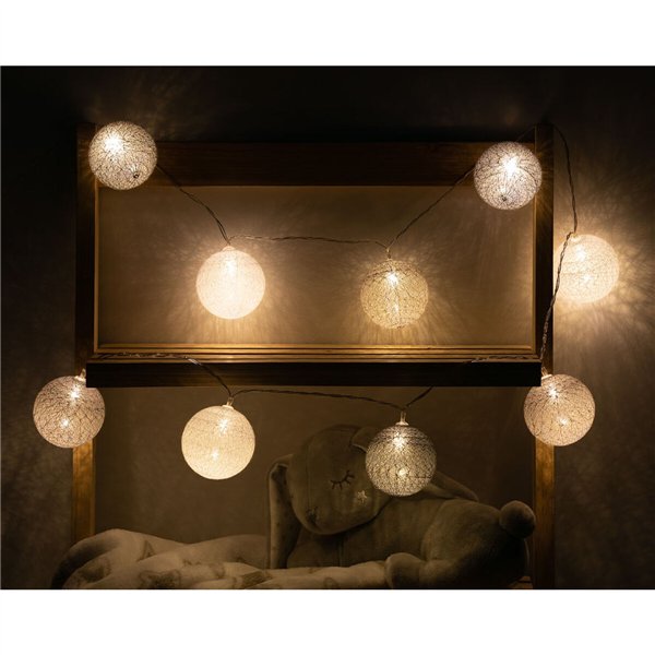 LED-valopallokranssi 150 cm Harmaa