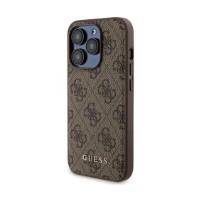 Guess Bundle Pack MagSafe 4G Metal Gold Logo - Case set + Power Bank 5000mAh MagSafe iPhone 15 Pro (brown)