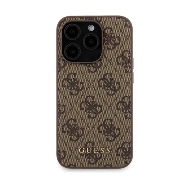 Guess Bundle Pack MagSafe 4G Metal Gold Logo - Case set + Power Bank 5000mAh MagSafe iPhone 15 Pro (brown)