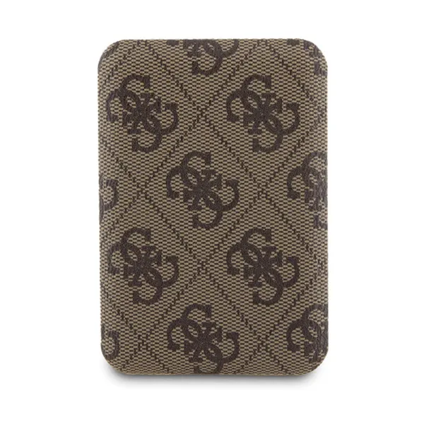 Guess Bundle Pack MagSafe 4G Metal Gold Logo - Case set + Power Bank 5000mAh MagSafe iPhone 15 Pro (brown)