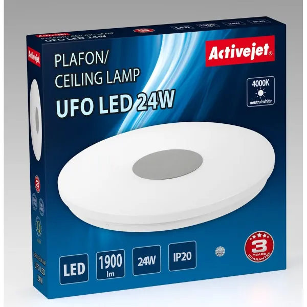 Pakabinamas apšvietimas Activejet AJE-UFO 24W Balta Sidabras 80 24 W Metalinis (4000 K) (1 vnt.)