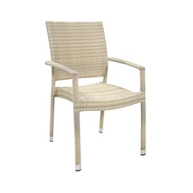 Chair WICKER-3 with armrests, beige