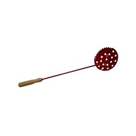 Ice Skimmer with wooden handle, red
