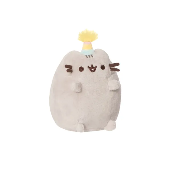 Pusheen - Plush stuffed animal in a birthday hat, 12 cm