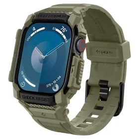 Spigen Rugged Armor Pro - Band with Case for Apple Watch 10 46 mm (Vintage Khaki)
