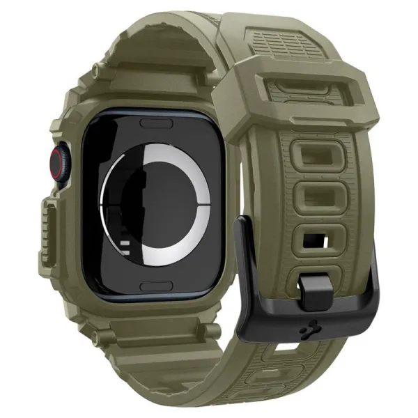 Spigen Rugged Armor Pro - Band with Case for Apple Watch 10 46 mm (Vintage Khaki)