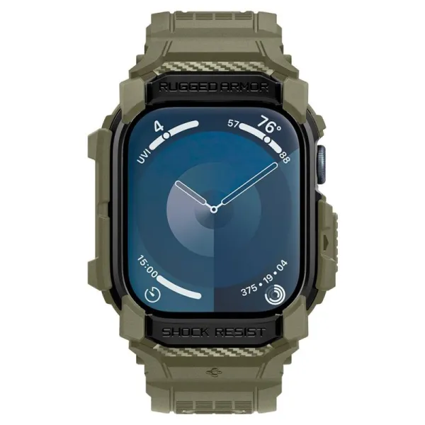 Spigen Rugged Armor Pro - Band with Case for Apple Watch 10 46 mm (Vintage Khaki)