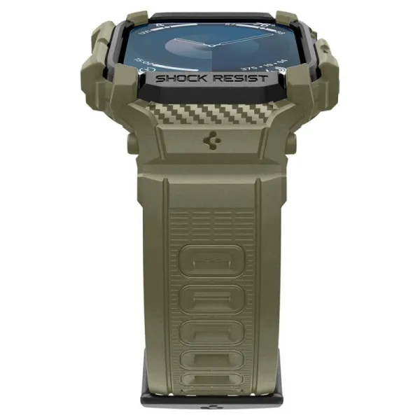 Spigen Rugged Armor Pro - Band with Case for Apple Watch 10 46 mm (Vintage Khaki)