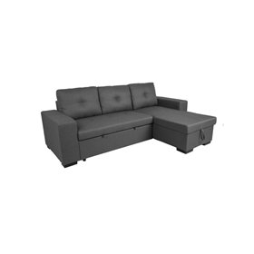 Corner sofa bed CARITA dark grey